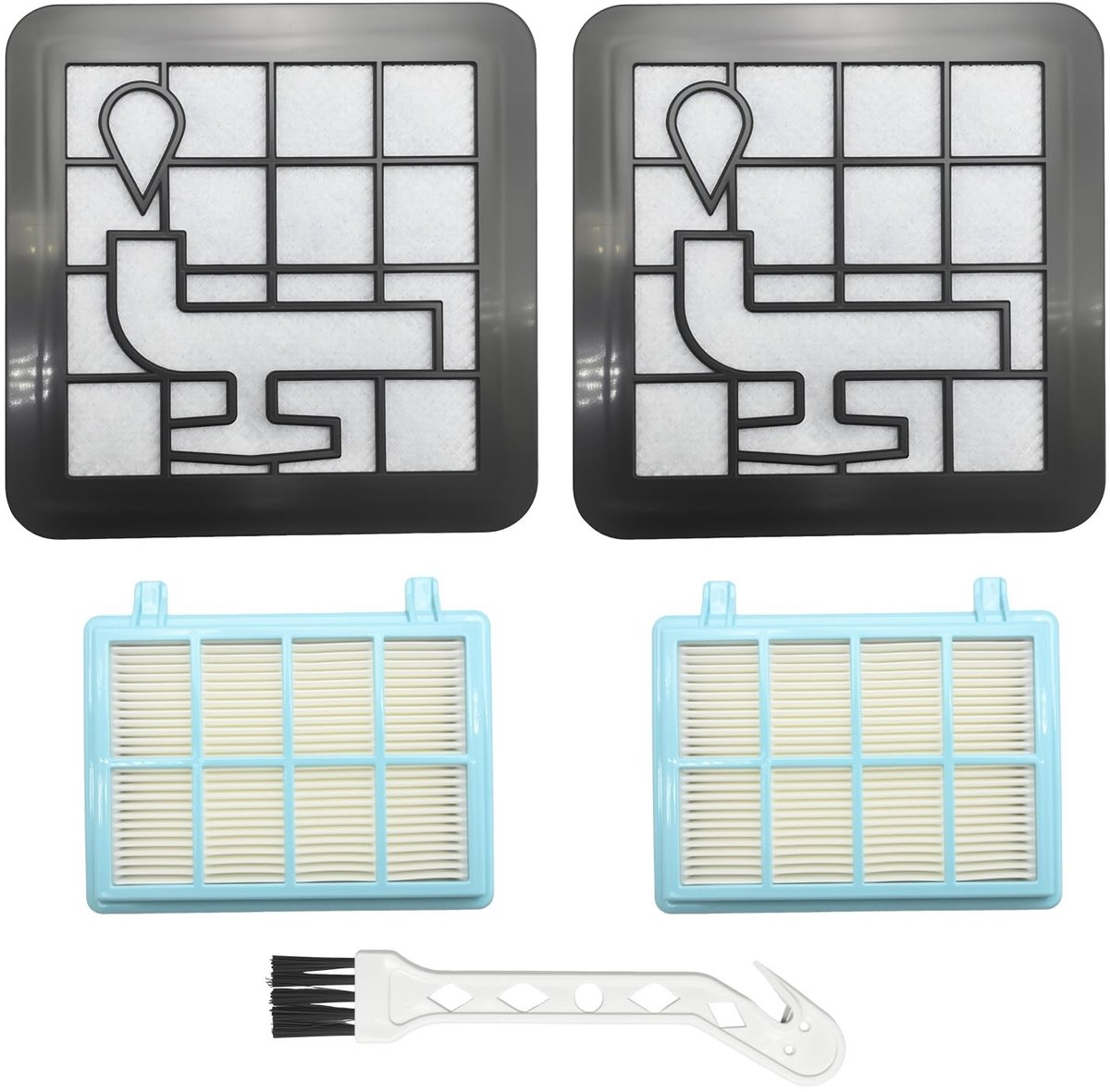 Elzusha - 2 Stuks Stofzuigerfilterset voor Philips PowerPro Modellen