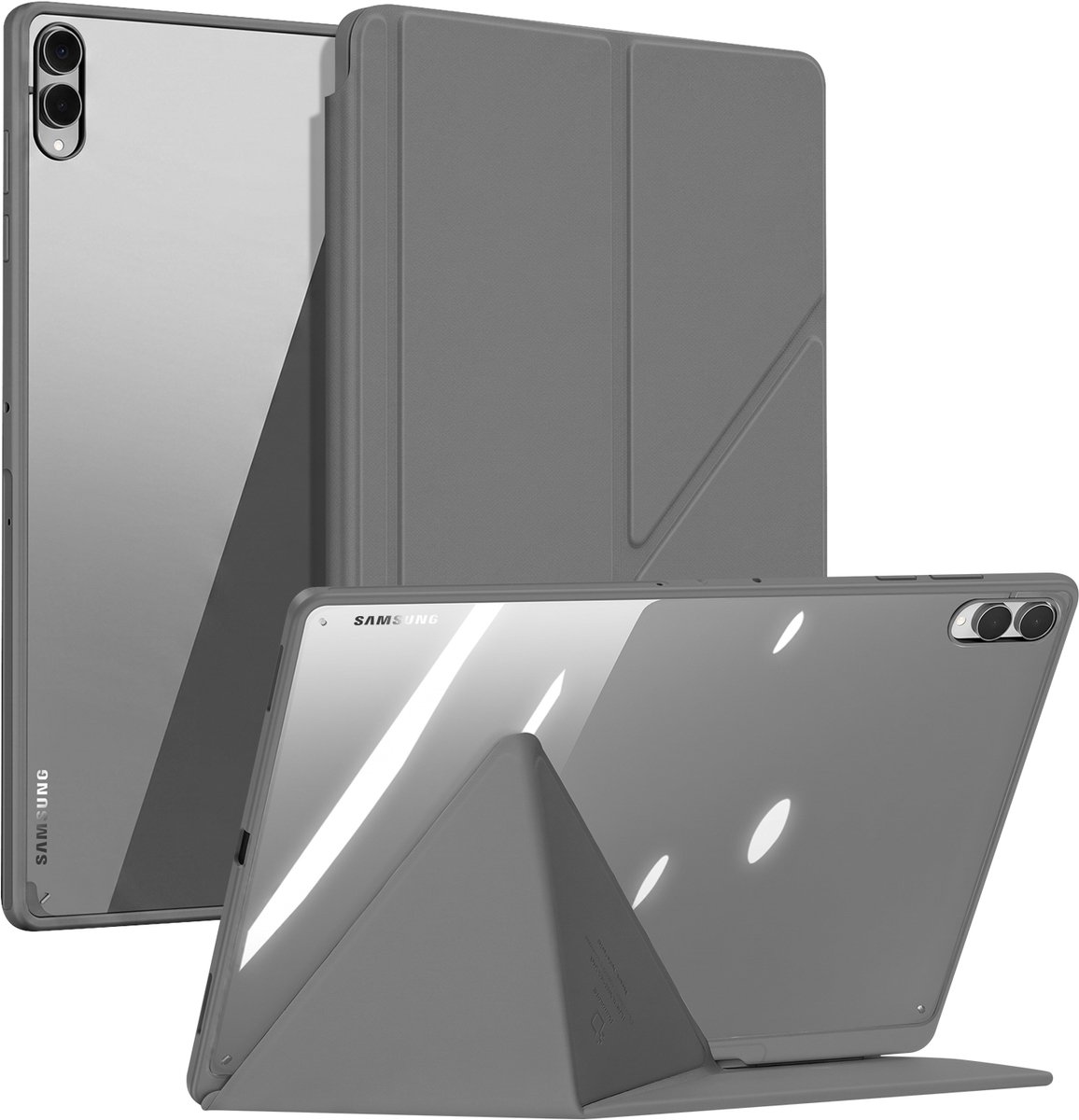 Dux Ducis, Hoesje geschikt voor Galaxy Tab S12 Ultra met Origami Standaard, Grijs
