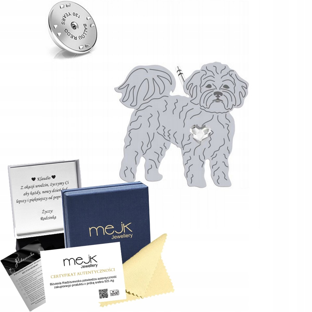 Zilveren Maltipoo Broche 925 - Uniek Cadeau met Gratis Gravure