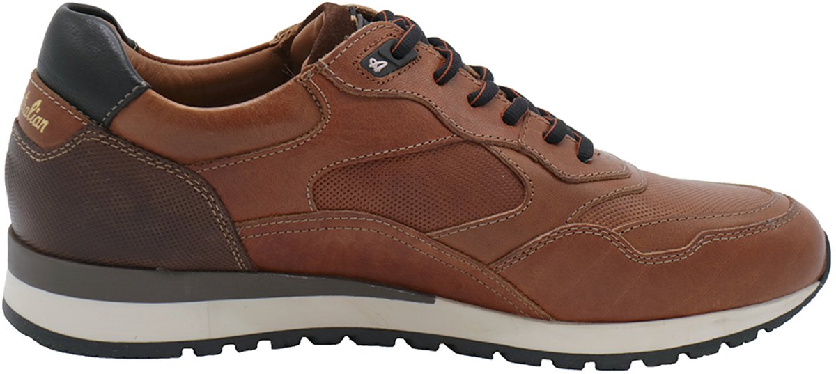 Australian Footwear - Heren sneaker - Bruin leer - Artikel Fabian 15.1722.01DM2 - Cognac - Maat 41