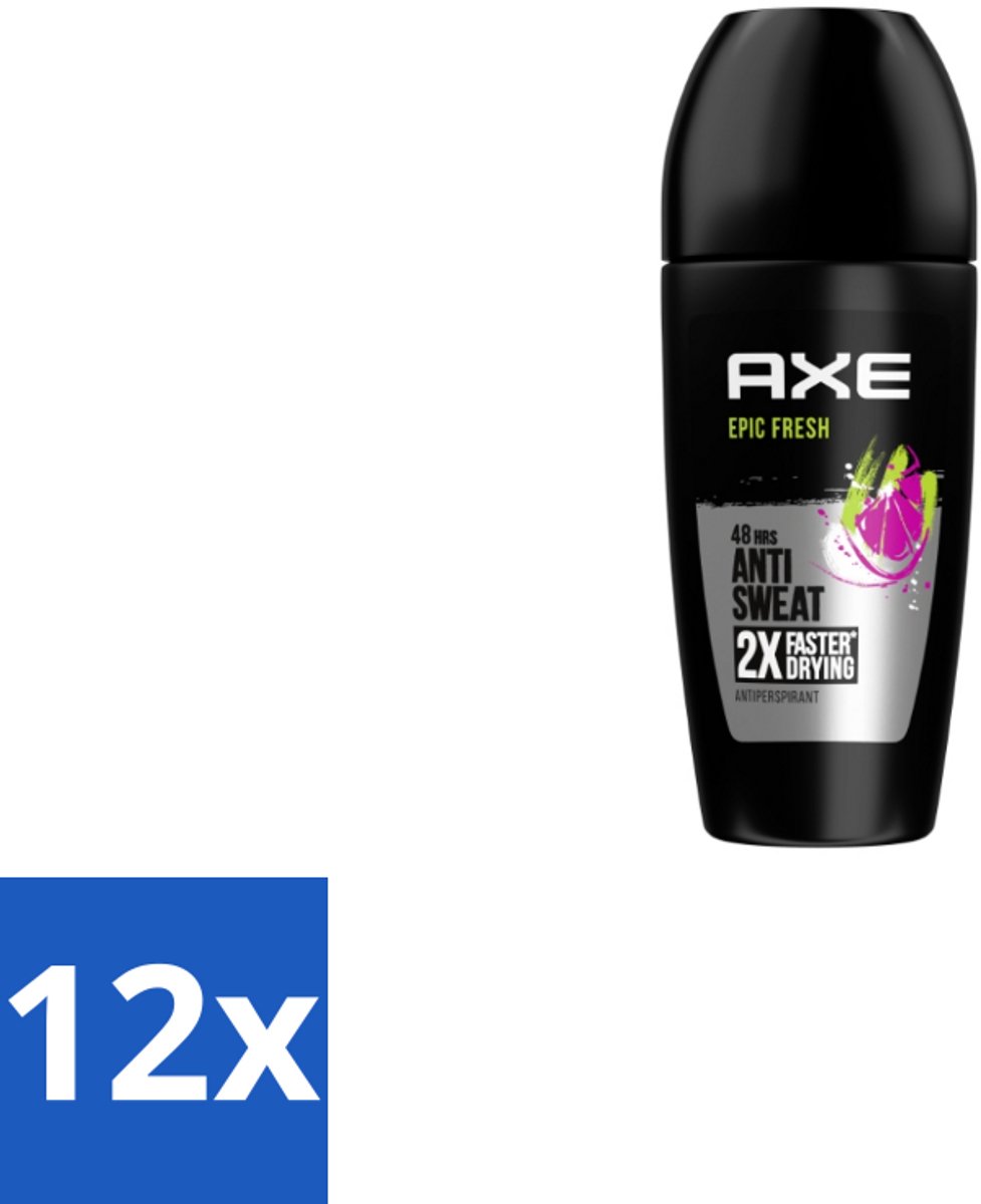 12 x Axe – Deodorant Roller – Epic Fresh – 50 ml - Anti-transpirant - Zweet - Geur - Oksel - Fris
