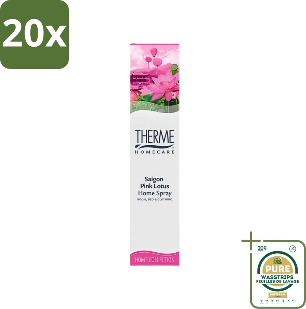 20 x Therme - Interieurspray - Saigon Pink Lotus - Oosterse Romantiek in Huis - 60 ml - Grootverpakking - Interieurspray - Oosterse Geur - Saigon Pink Lotus - Geur In Huis - Wellness In Huis