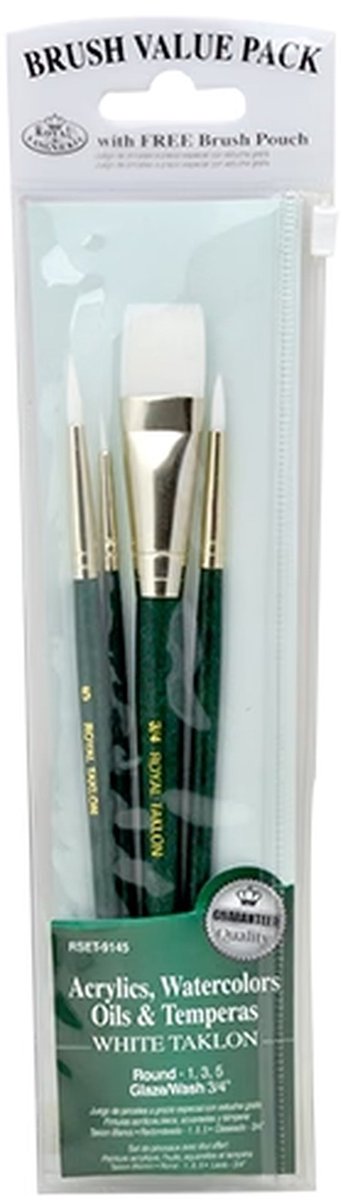 R&L White Taklon Brush Set No. 9145 - 4 Pack
