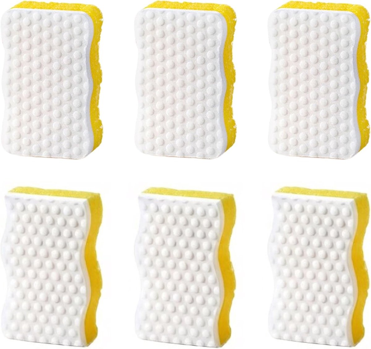 Dubbelzijdige multifunctionele keuken- en reinigingsspons met nano-spons en algenschuim, 6 stuks voor efficiënt schoonmaken en onderhoud