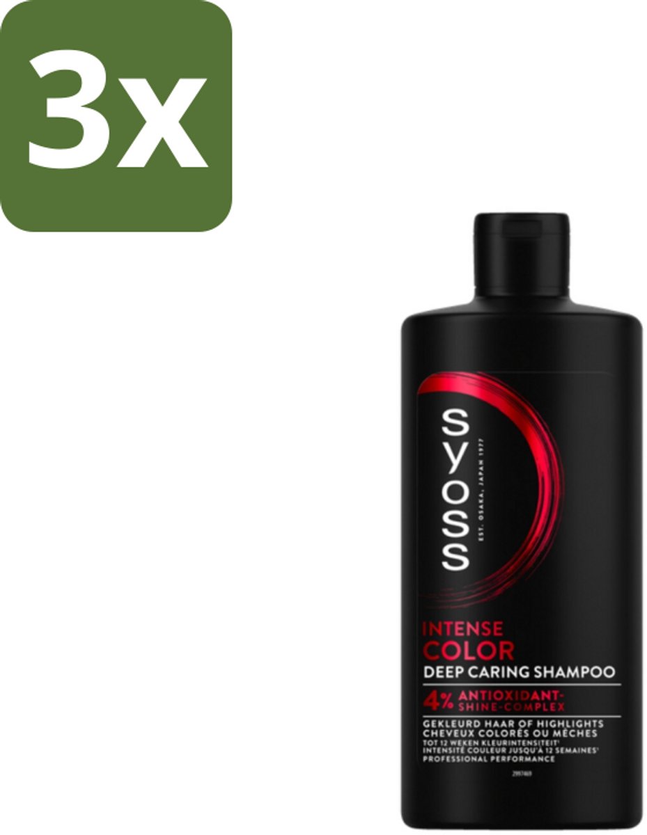 3 x Syoss Color Shampoo 440 ml - Kleurbeschermende Shampoo - Gekleurd Haar - Highlights - Kleurvervaging - Glans
