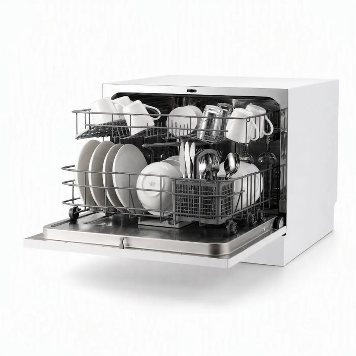 Tafelmodel Vaatwasser 6 Couverts – 8 Programma’s – 30 Min Snelprogramma – 24 U Startuitstel – 70°C Reiniging