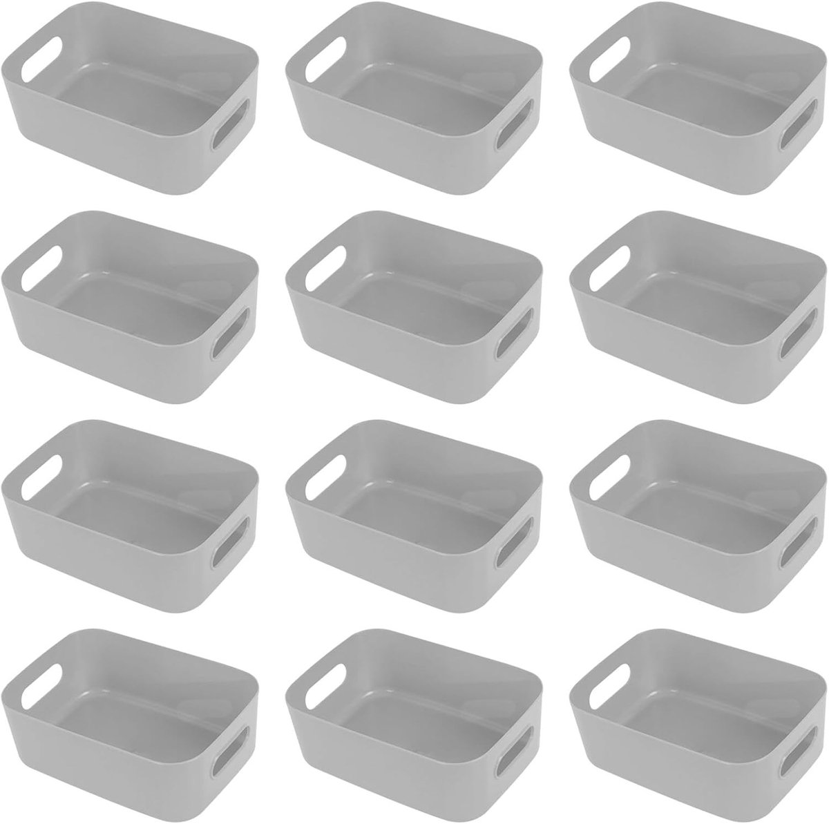 12 opbergmanden, multifunctionele organiser, 15.5 x 11 x 5.5 cm, grijs, perfect voor huis en kantoor