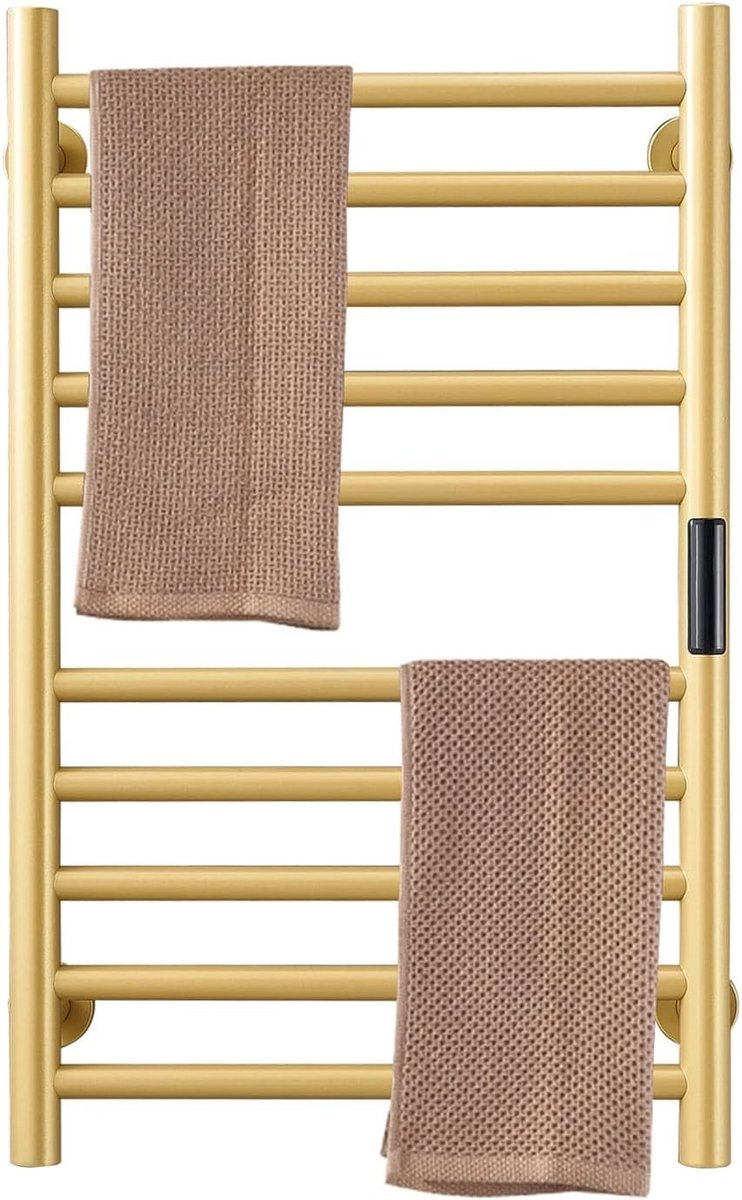 Handdoekradiator - Goud - 720 x 450 x 120 mm - Roestvrij Staal Met Timer - Voor Badkamer