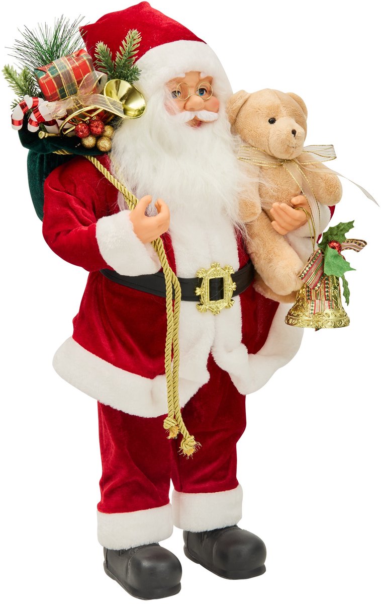 Fééric Lights and Christmas Beeld Cadeautjes Kerstman - 37x20x61cm - Rood