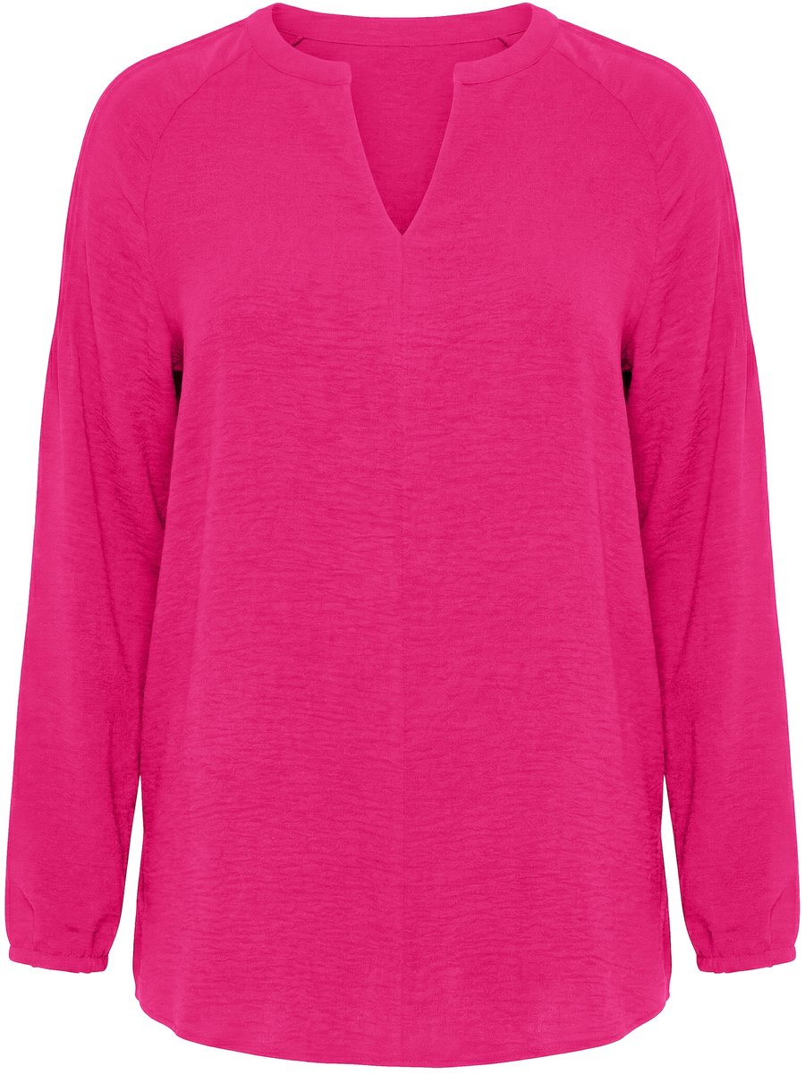 Studio Untold - Dames - Tuniek A-lijn crêpe 3/4 pofmouwen - Roze - Maat 54+