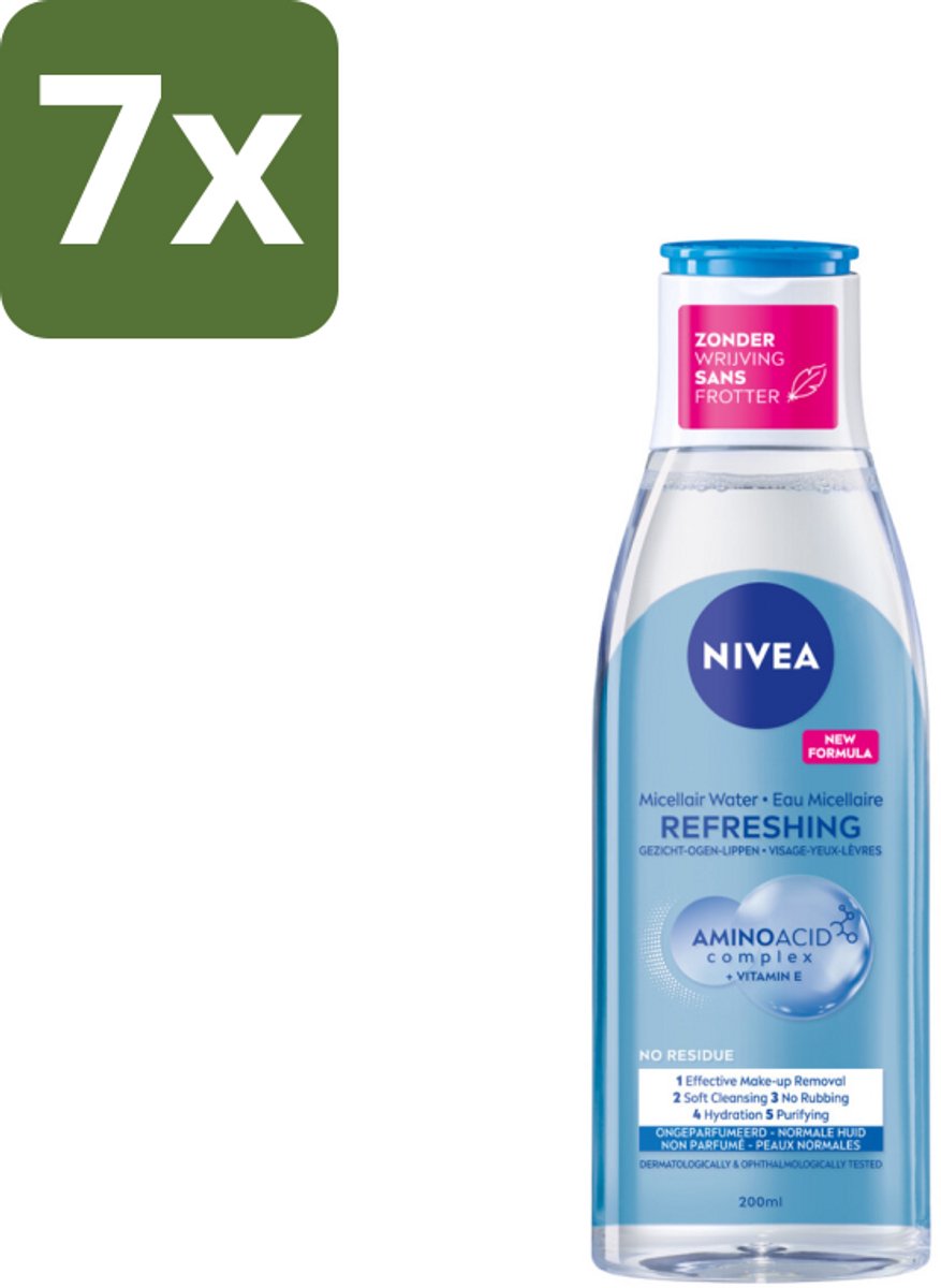 NIVEA – Micellair Reinigingswater – Refreshing – 200 ml - Bulkverpakking - 7 stuks