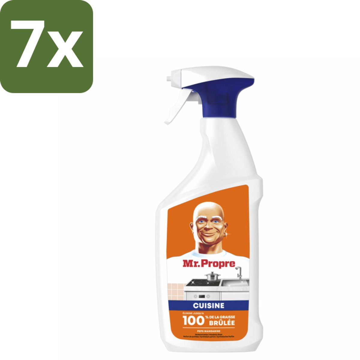 Mr. Propre – Keukenontvetter Spray – Mandarijn Boost – 800 ml - Bulkverpakking - 7 stuks