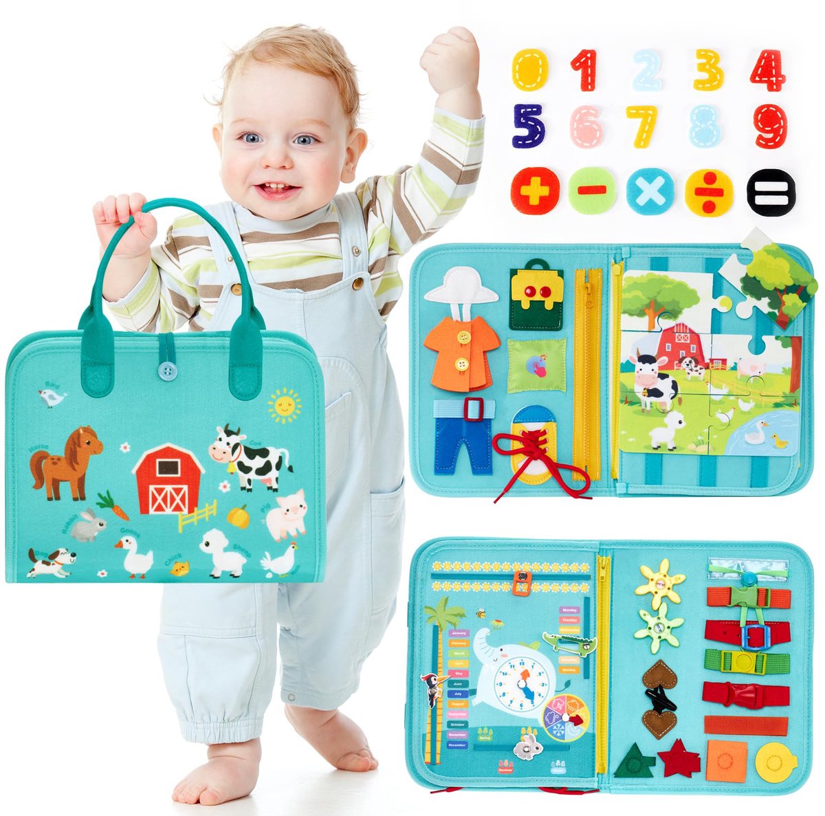Montessori Activiteitenboek 3 jaar - Montessori Busy Board - Montessori Speelgoed - Vakantie Speelgoed - Baby Speelgoed - Biedt educatieve vaardigheden voor kleuters