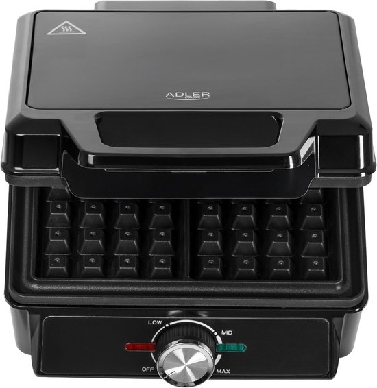 Dubbel Wafelijzer - Belgisch Apparaat - Wafels Bakken - Regelbare Temperatuur - 2000 Watt - Zwart — afbeelding 3