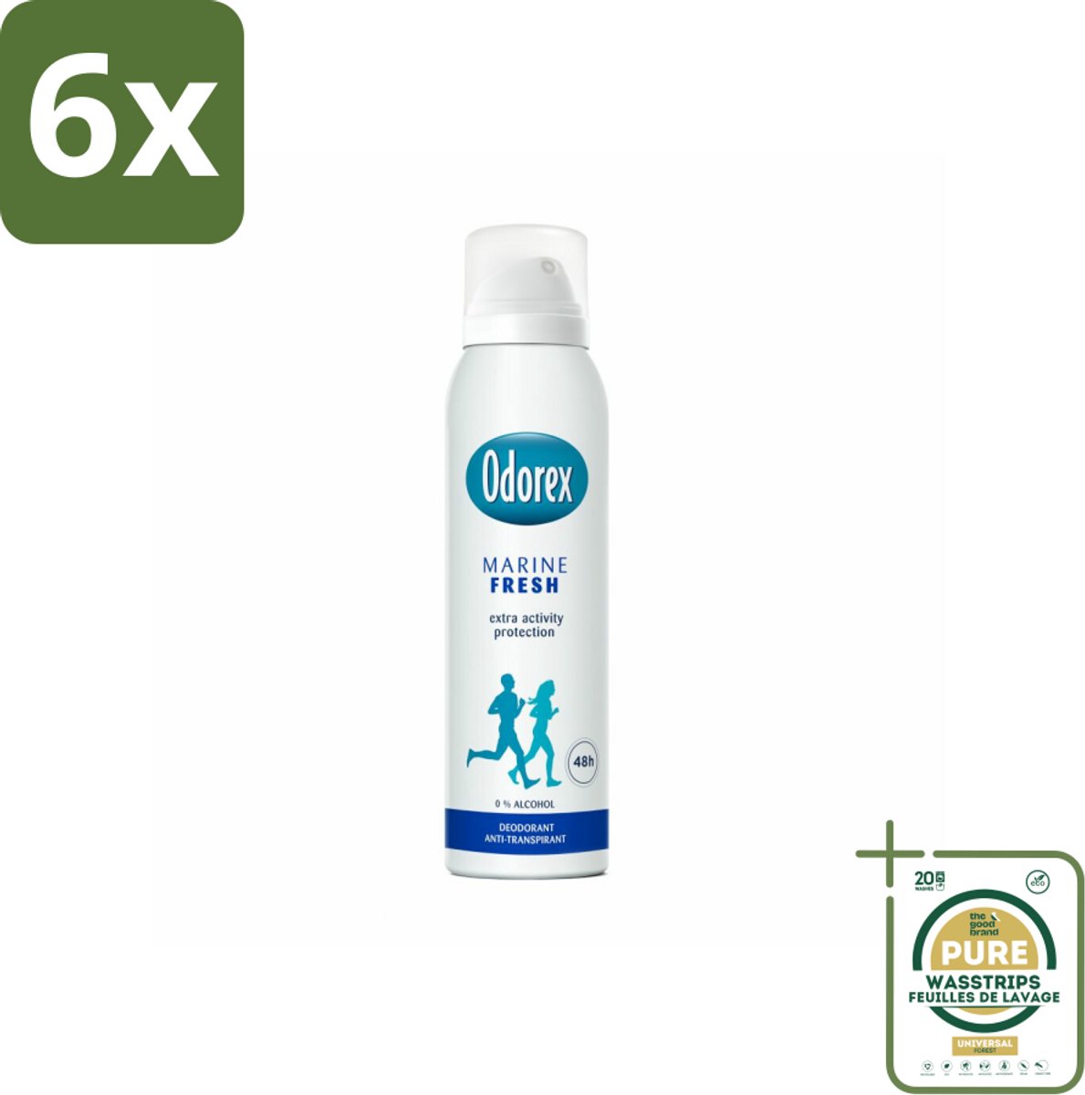 Odorex Deodorant Spray Marine Fresh 150 ml - Voordeelverpakking - 6 stuks - Zweetbescherming - Maritieme geur