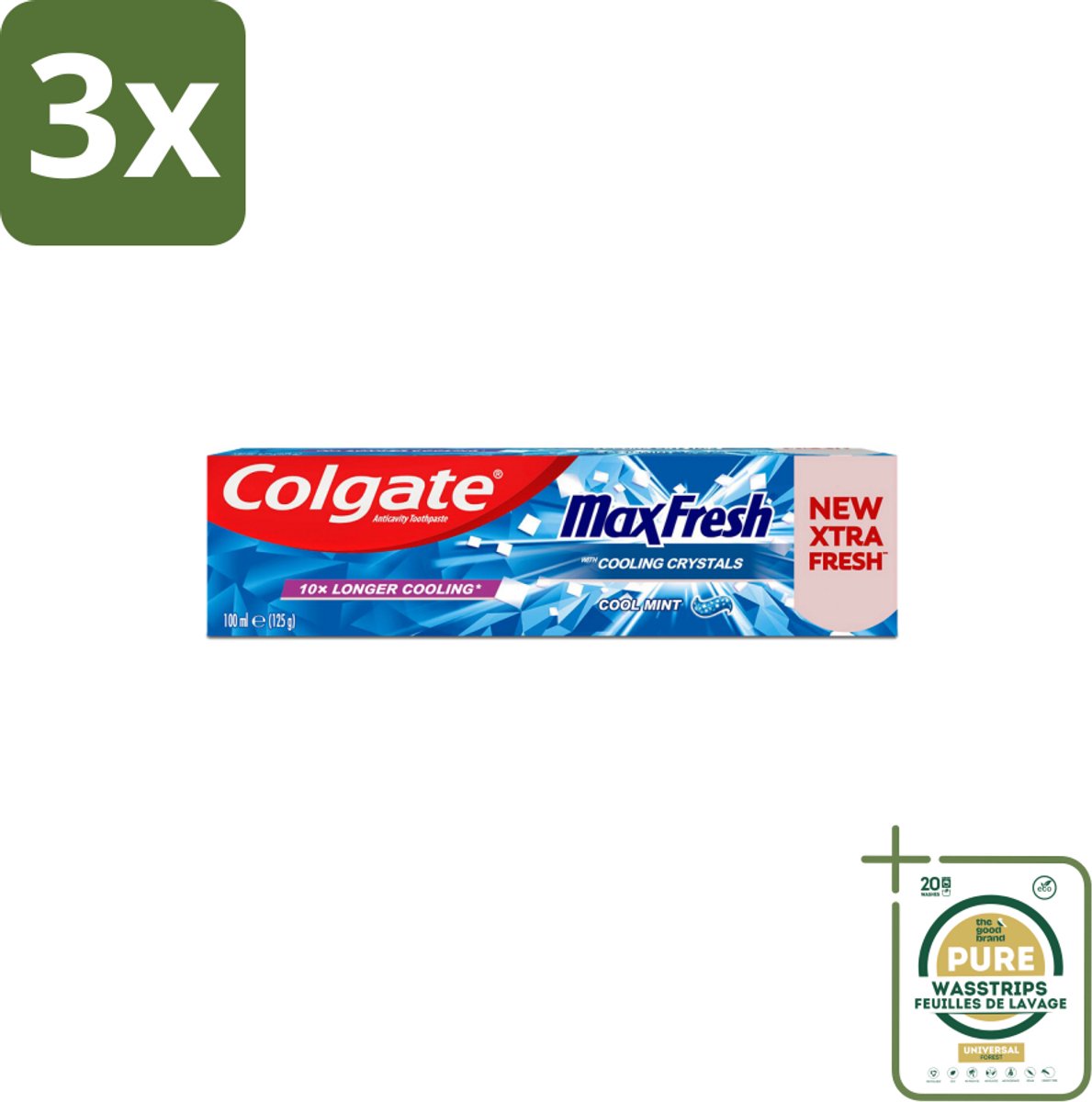 3 x Colgate Tandpasta Maxfresh Coolmint 100 ml - Grootverpakking - Tandpasta - Frisse Adem - Mondhygiëne - Cariës Bestrijden - Tandplak Verwijderen