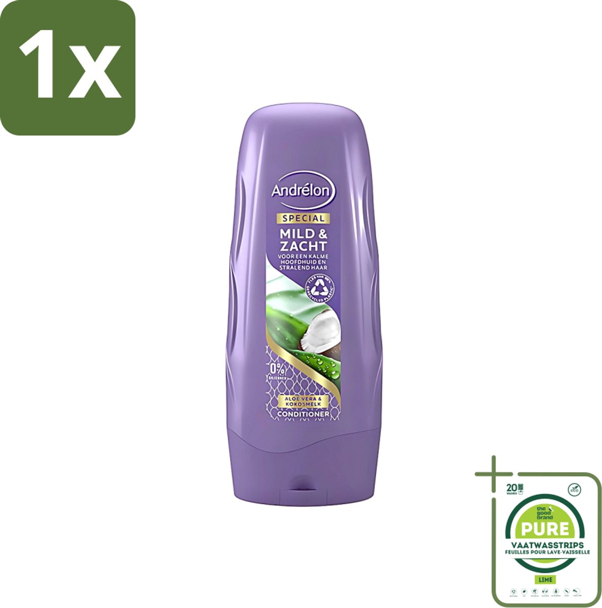 1 x Andrélon - Mild & Zacht - Conditioner - Voor Gevoelige Hoofdhuid - 300 ml - Gevoelige Hoofdhuid - Droge Hoofdhuid - Mild Haarverzorging - Zachte Haar - Glanzend Haar
