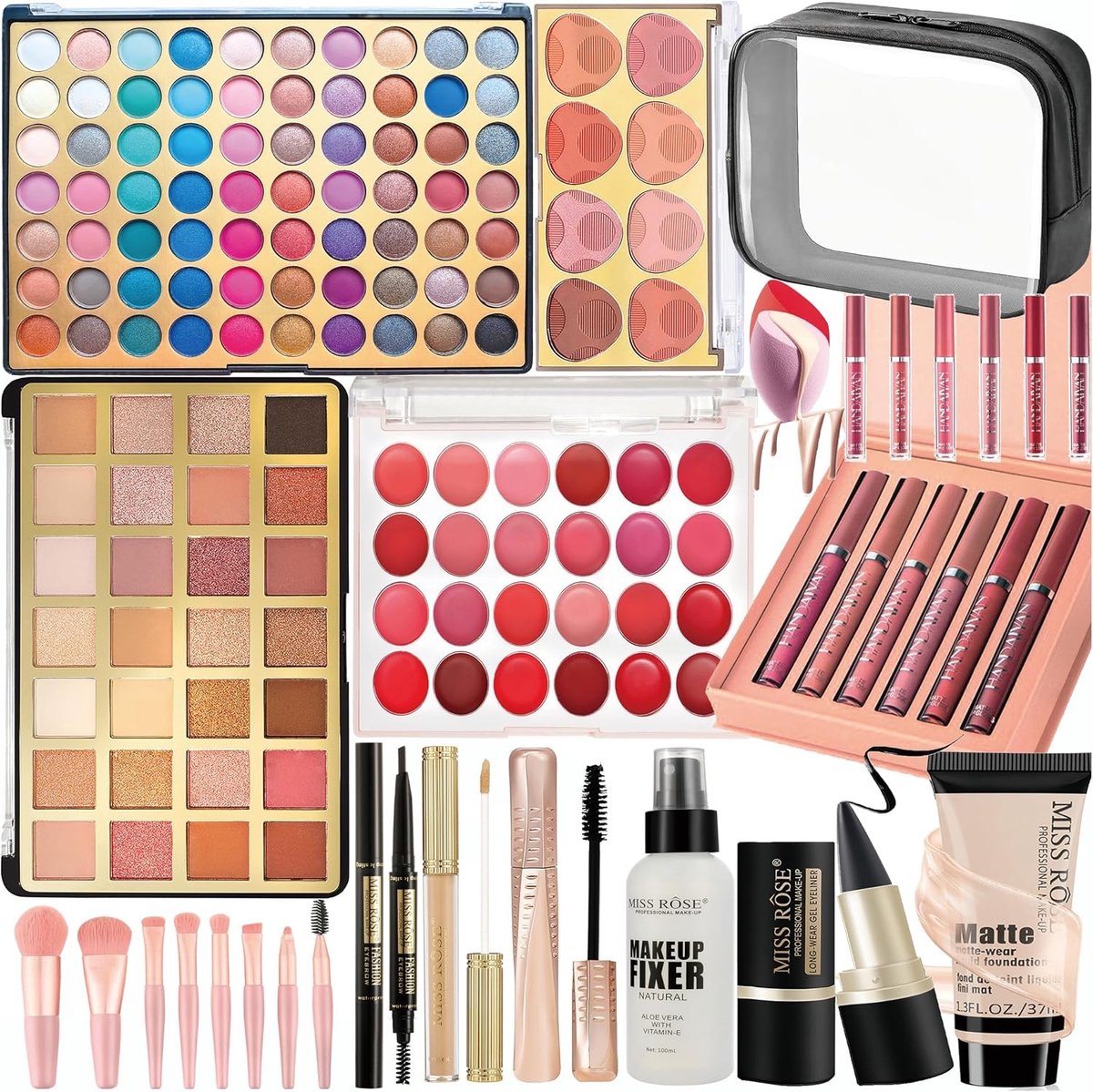 Complete Make-up Set voor Professionele Make-up Artists - Oogschaduw, Lippenstift en Blush Inclusief