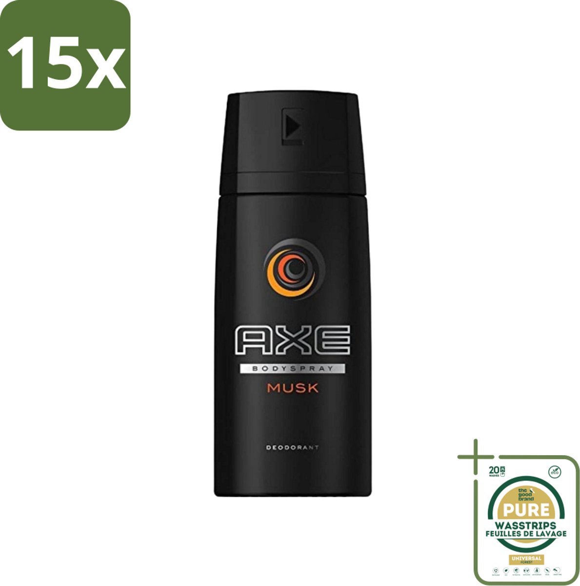 15 x Axe - Deodorant Bodyspray - Musk - 150 ml - Grootverpakking - Axe Musk Bodyspray - Deodorant Voor Mannen - Frisheid - Geur - Huidbescherming