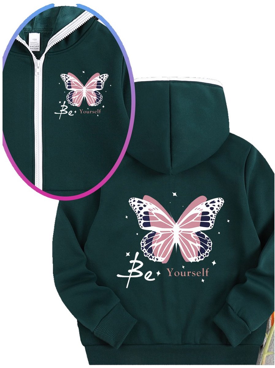 Currero Vest Meisjes Met Rits Sweater Meisje Cardigan Gebreid Sweaters Hoodie Warme Trui Lange Mouw 9-10 Jaar Donkergroen