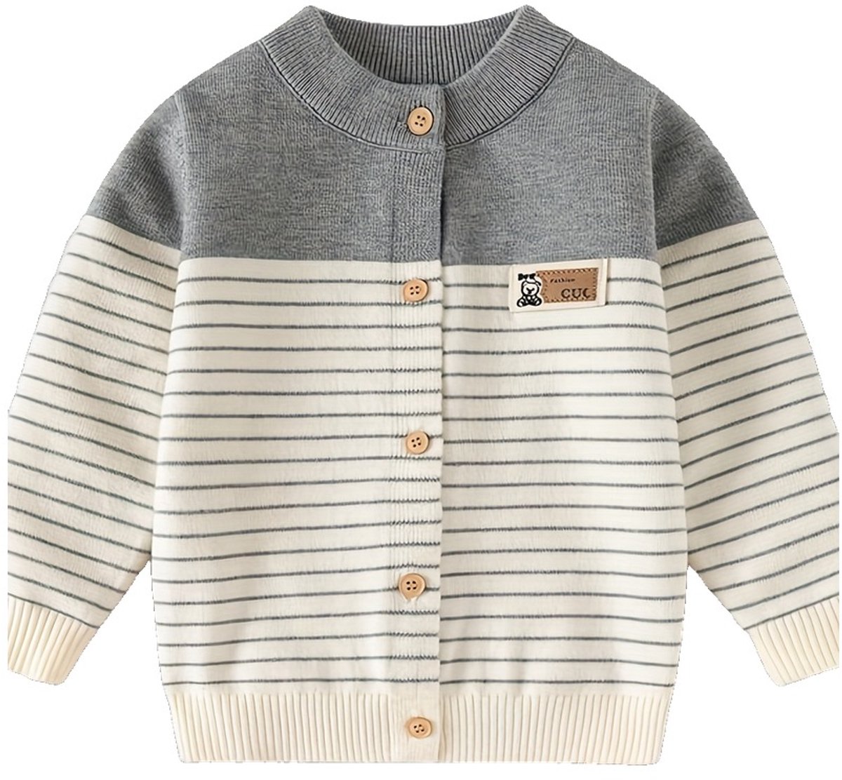 Currero Cardigan Jongens Vest Jongen Met Knopen Kinderen Warm Gebreid Vest Long 9-10 Jaar Grijs