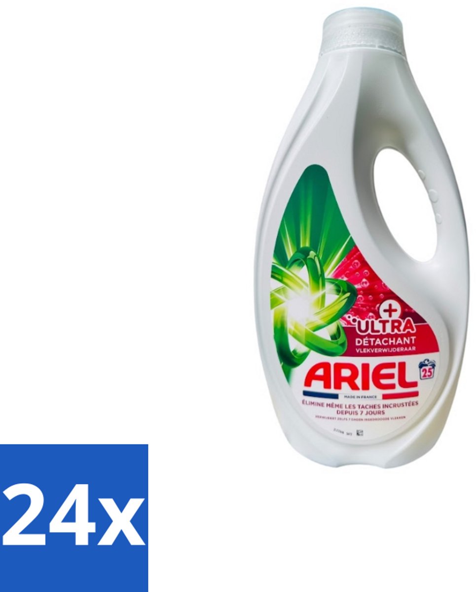 Ariel – Vloeibaar Wasmiddel – Ultra Vlekverwijderaar – 1125 ml – 25 wasbeurten - Voordeelverpakking - 24 stuks