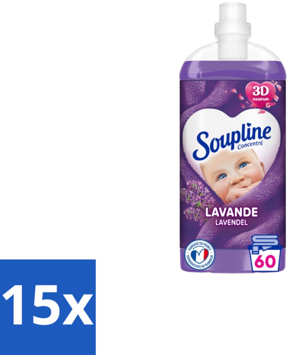 Soupline – Wasverzachter – Relax Magnolia & Lavendel – 950 ml - Bulkverpakking - 15 stuks