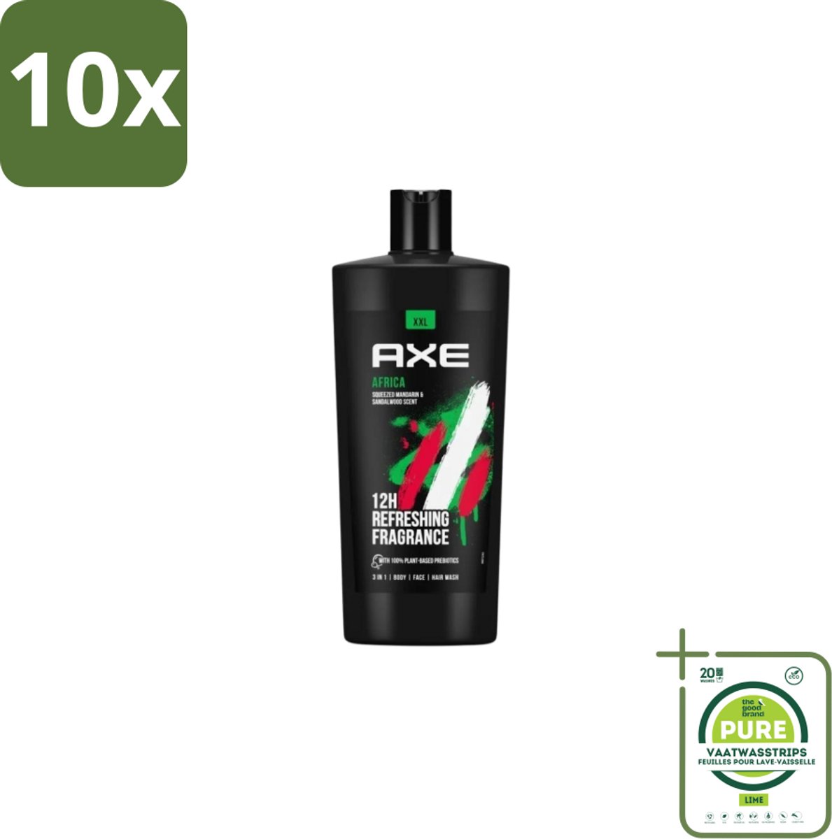 10 x AXE – Douchegel – Africa – 700 ml - Grootverpakking - Douchegel - Douchegel Africa - Douchegel Voor Mannen - Douchegel Warme Geur - Douchegel Kruidige Geur