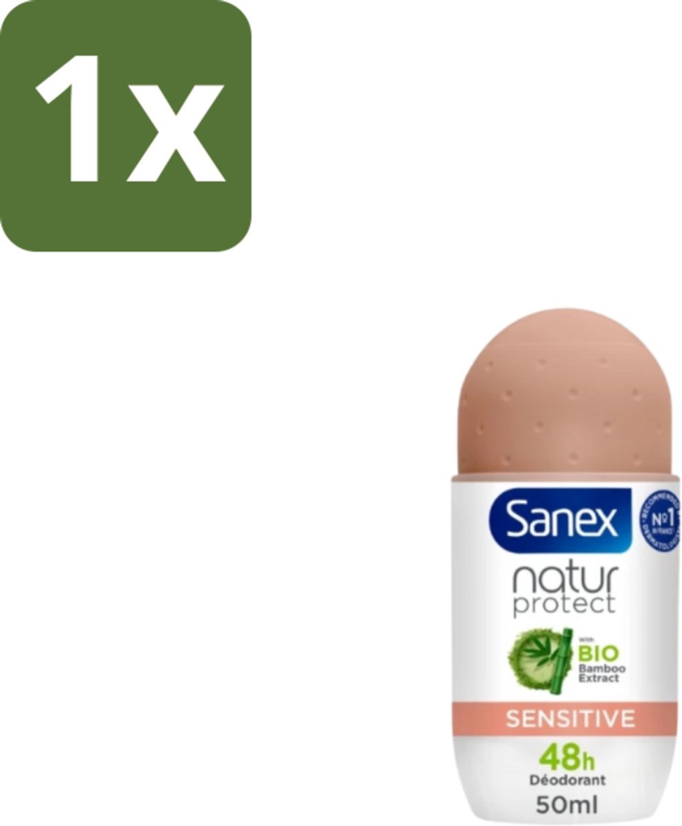 1 x Sanex – Deodorant Roll-On – Natur Protect Sensitive – 50 ml - Gevoelige Huid - Deodorant Roll-on - Natuurlijke Bescherming - Milde Deodorant - Frisheid
