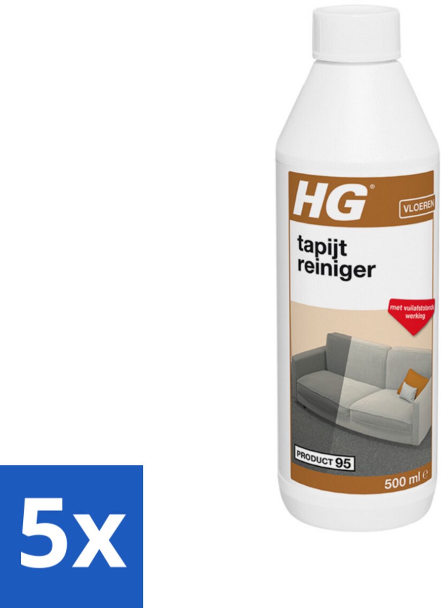 5 x HG Tapijtreiniger 500 ml - Tapijtreiniger - Tapijt Reinigen - Vuilafstotend - Tapijt Beschermen - Vlekken Verwijderen