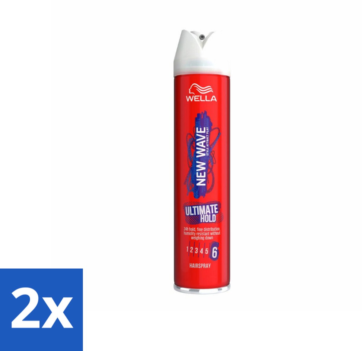 2 x Wella – New Wave Ultimate Hold – Haarspray – 400 ml - Haarspray - Fixatiespray - Stijl - Hold - UV Bescherming