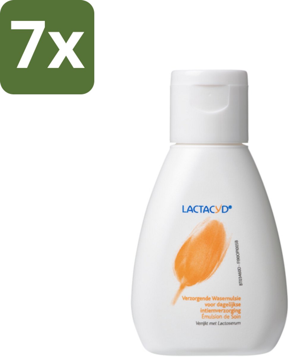 7 x Lactacyd – Verzorgend – Mild en pH-vriendelijk – 50 ml - Intieme Wasemulsie - Verzorging Intieme Zone - PH-vriendelijk - Melkzuur - Lactoserum