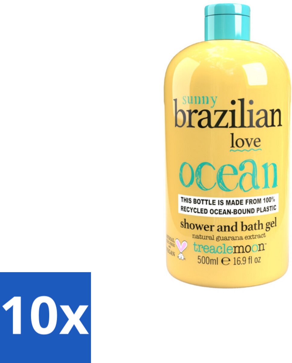 10 x Treaclemoon – Bad- & Douchegel – Brazilian Love – 500 ml - Bad En Douchegel - Badgel - Douchegel - Hydraterende Badgel - Exotische Geur