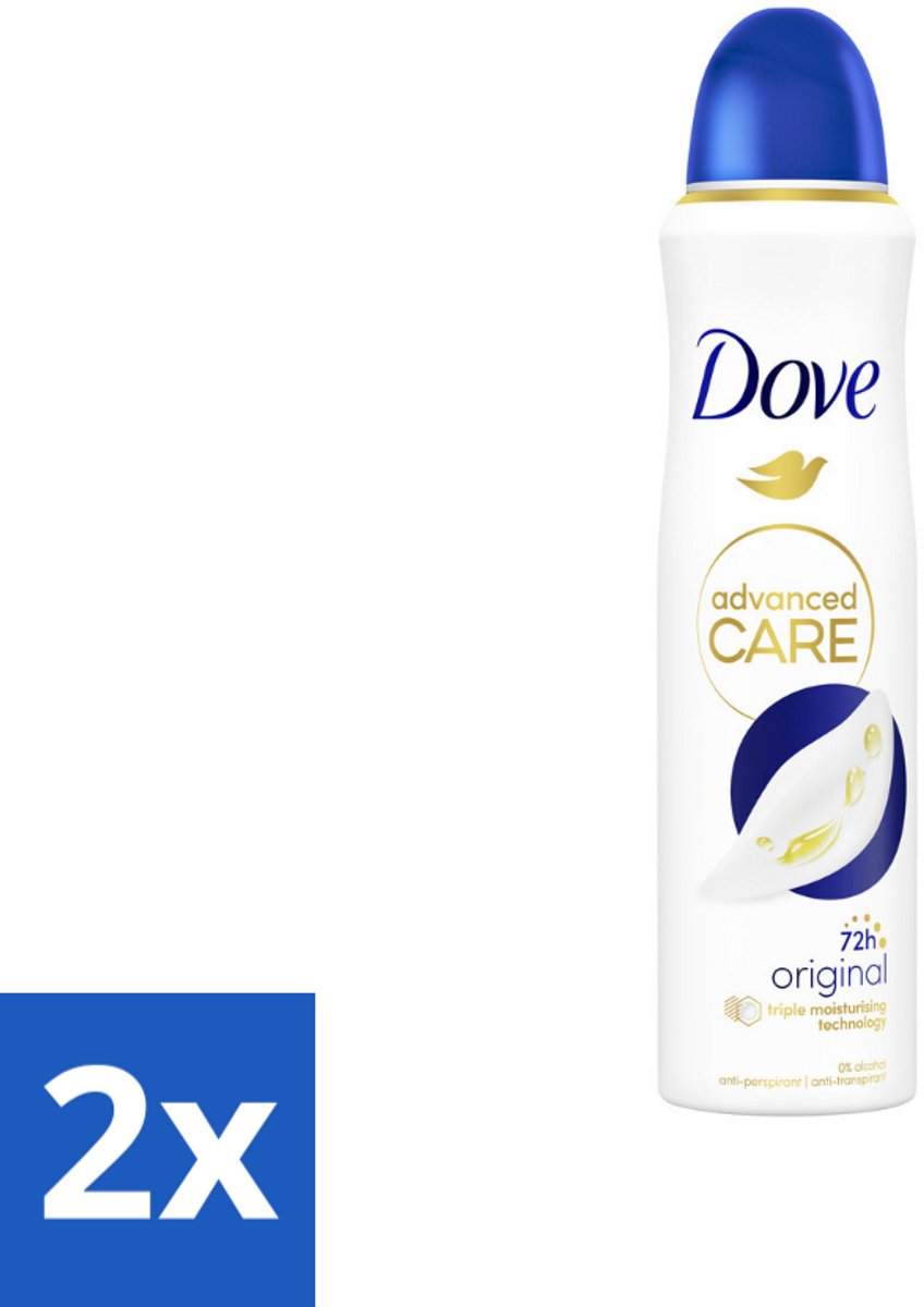 2 x Dove – Deodorant Spray – Original – 150 ml - Anti-transpirant - Deodorant Spray - Zweetbehandeling - Geurverwijdering - Huidverzorging