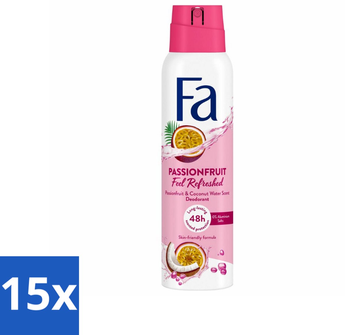 15 x Fa – Deodorant Spray – Passion Fruit – 150 ml - Deodorant Spray - Fruitige Geur - Passievrucht - Zweetvermindering - Geurvermindering