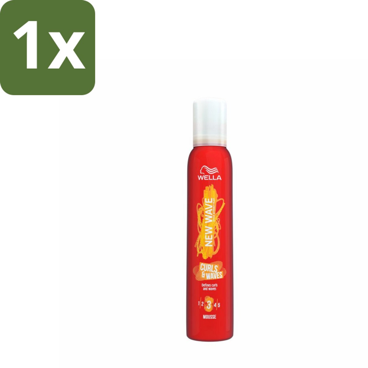 1 x Wella – New Wave Curls & Waves – Haarmousse – 200 ml - Kruldefiniërende Haarmousse - Golvend Haar - Krulhaar - Anti-frizz - Haarmousse Voor Krullen