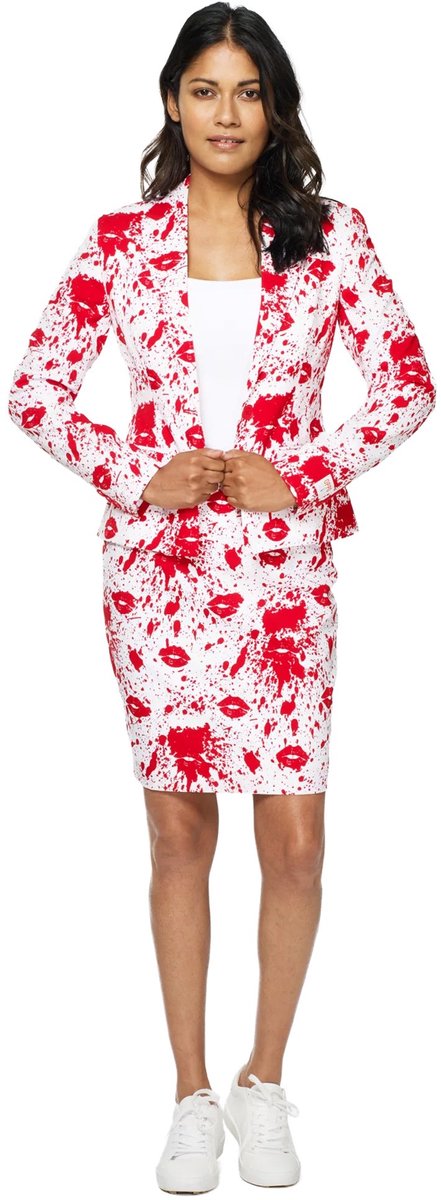 OppoSuits Scary Sherry - Vrouwen Pak - Halloween Kostuum - Wit - Carnavalskleding - Horror Pak - Maat 46