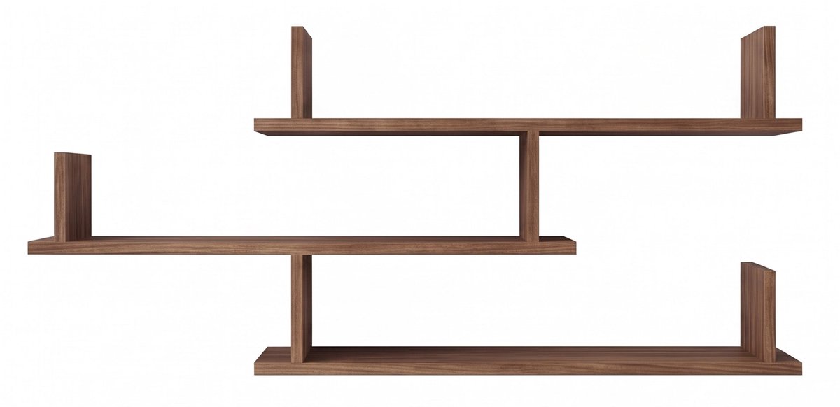 Selsey Kassi – Wandrek met 3 planken, eikenlook, 119 cm