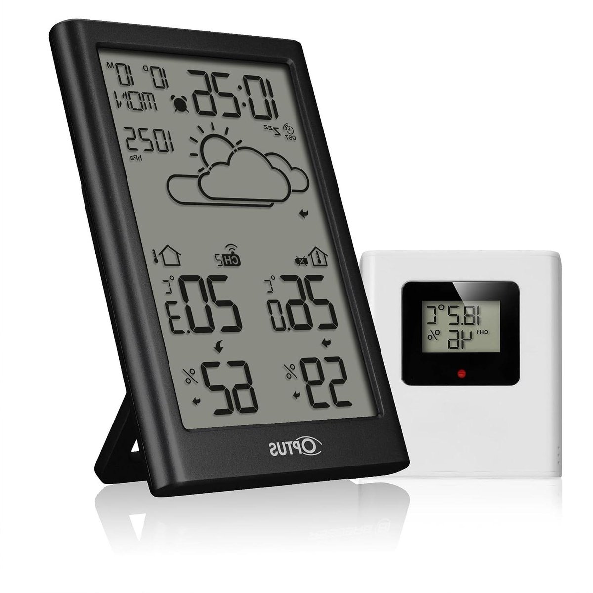 Draadloos weerstation - Buitensensor klok - Thuis weer volgen - Vorstwaarschuwing functie - 80 meter bereik - Zwart