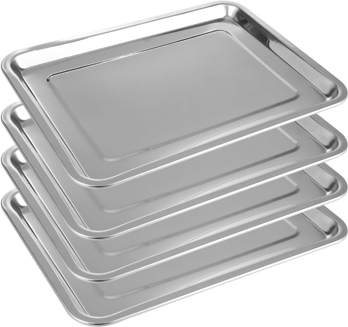 ZRNS® Ovenplaat - Bakplaat voor Oven - RVS - 4 Stuks - 40 x 30 x 2 cm