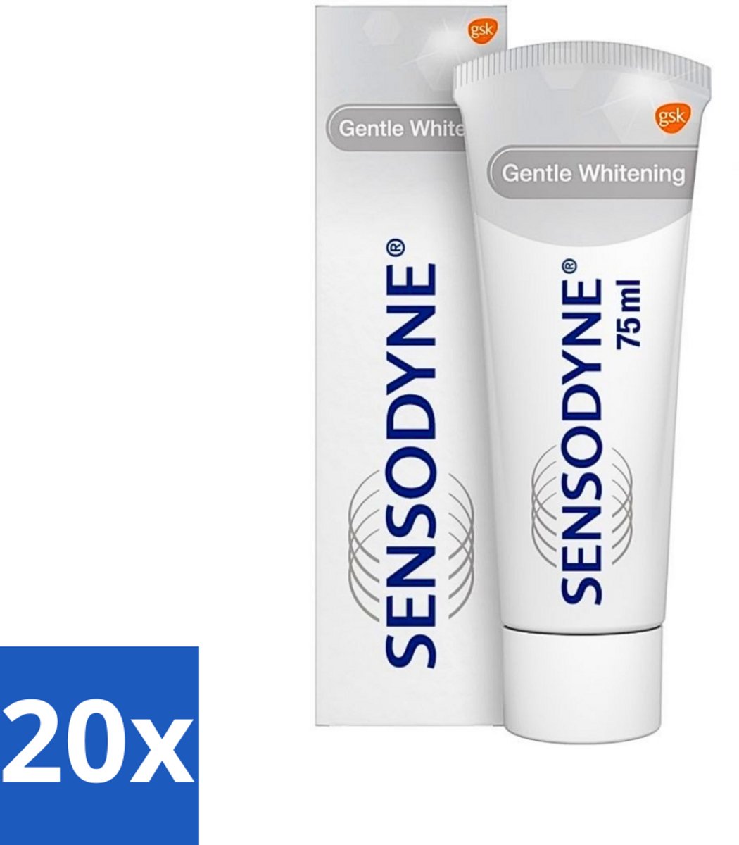 20 x Sensodyne - Tandpasta - Gentle Whitening - Voor Gevoelige Tanden - 75 ml - Gevoelige Tanden - Tandpasta - Witte Tanden - Tandglazuur - Verkleuringen