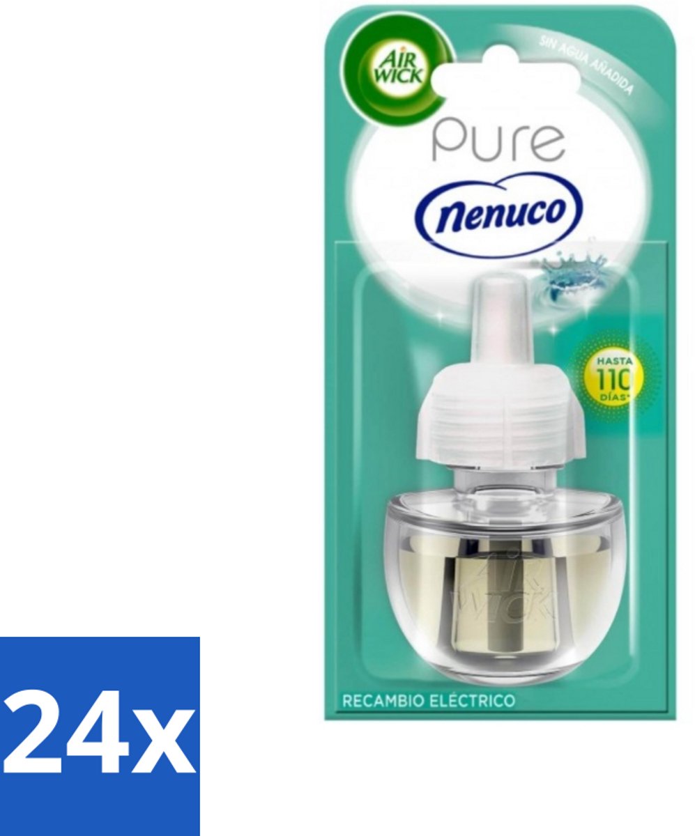 Air Wick - Luchtverfrisser Navulling - Pure Nenuco - Elektrische Geurverspreider - 19 ml - Voordeelverpakking - 24 stuks