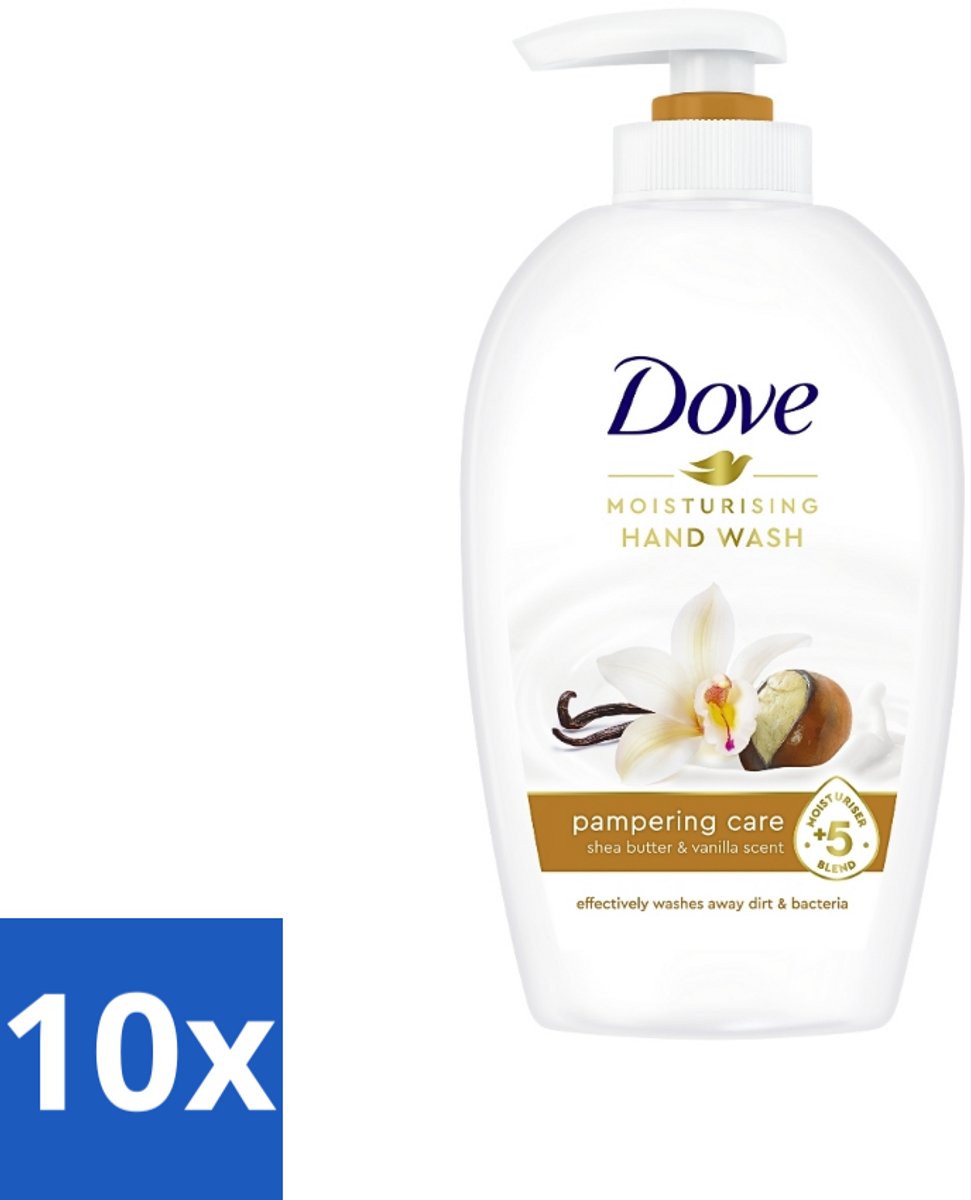 10 x Dove - Handzeep - Pampering Care - Verzachtend - 250 ml - Handzeep - Shea Butter - Hydraterende Handzeep - Verzorgende Handzeep - Kalmerende Handzeep