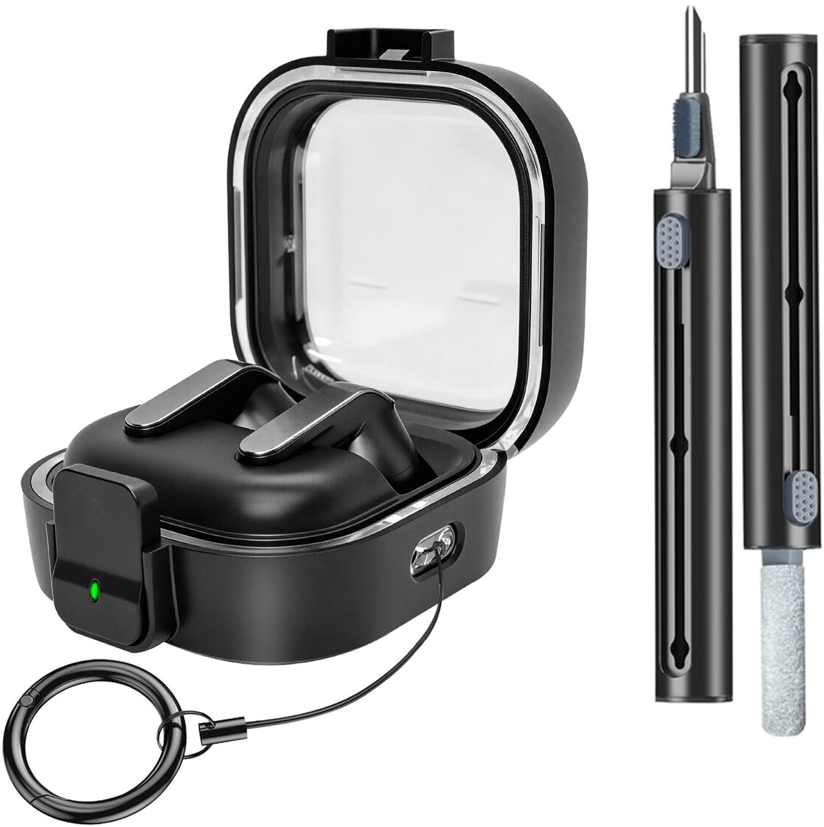 Solidchoice - Beschermende Case voor Buds 4/Buds 4 Pro met Sleutelhanger en Schoonmaakpen