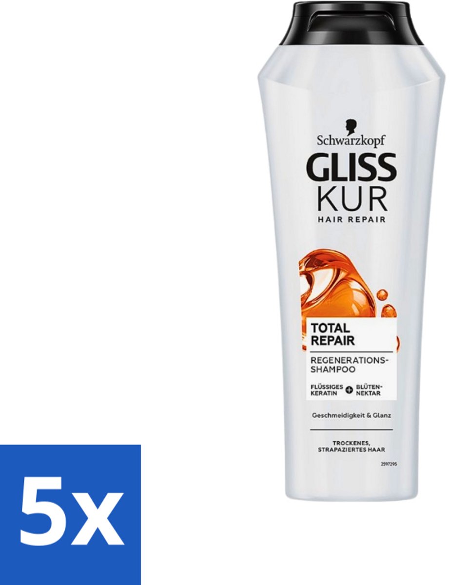 Gliss Kur - Shampoo - Vrouwen - Hydraterende Verzorging - 250 ml - Bulkverpakking - 5 stuks