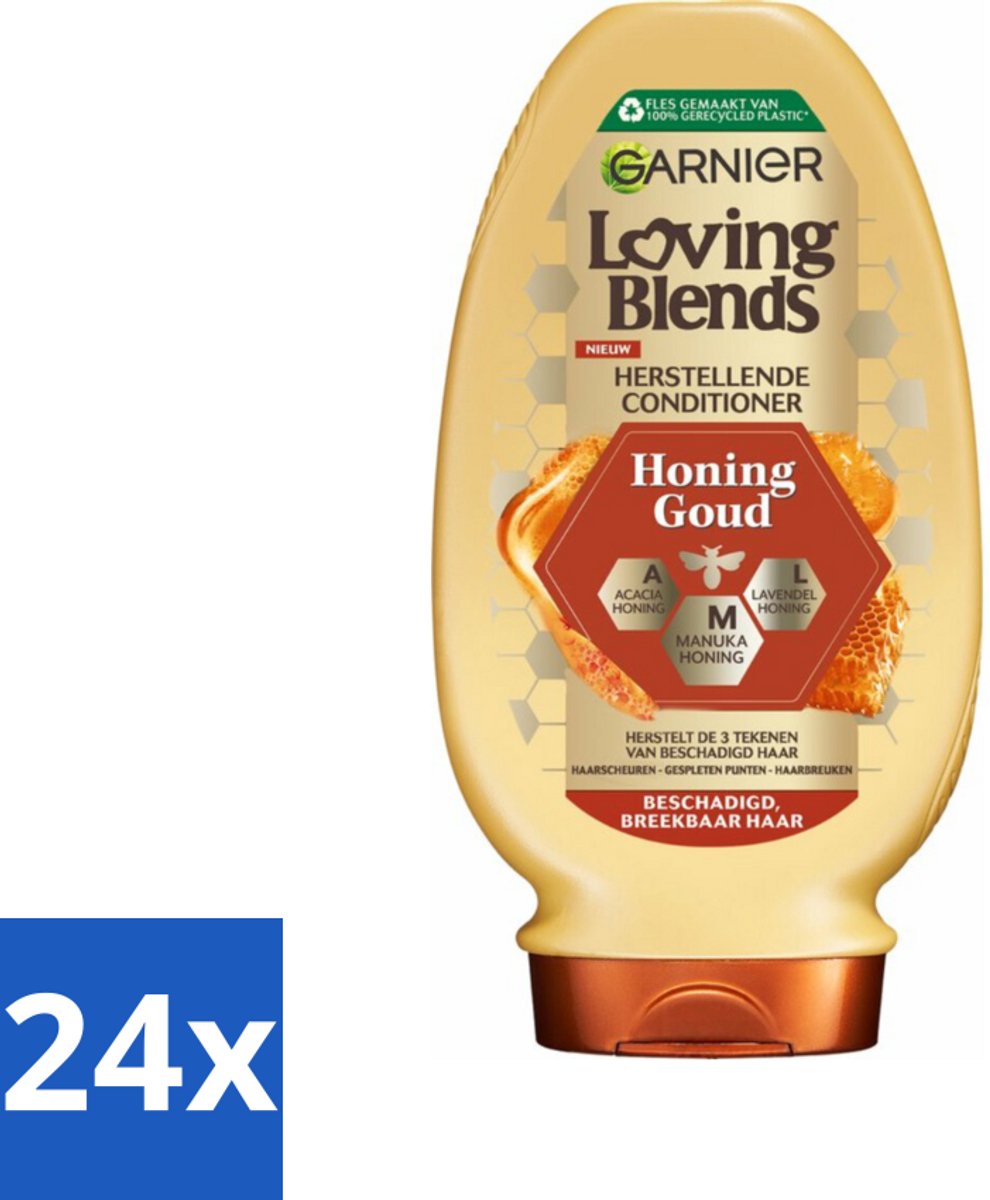 24 x Garnier Loving Blends Honing Goud Conditioner 250 ml - Beschadigd Haar - Breekbaar Haar - Haar Herstel - Haar Versterken - Honing Conditioner