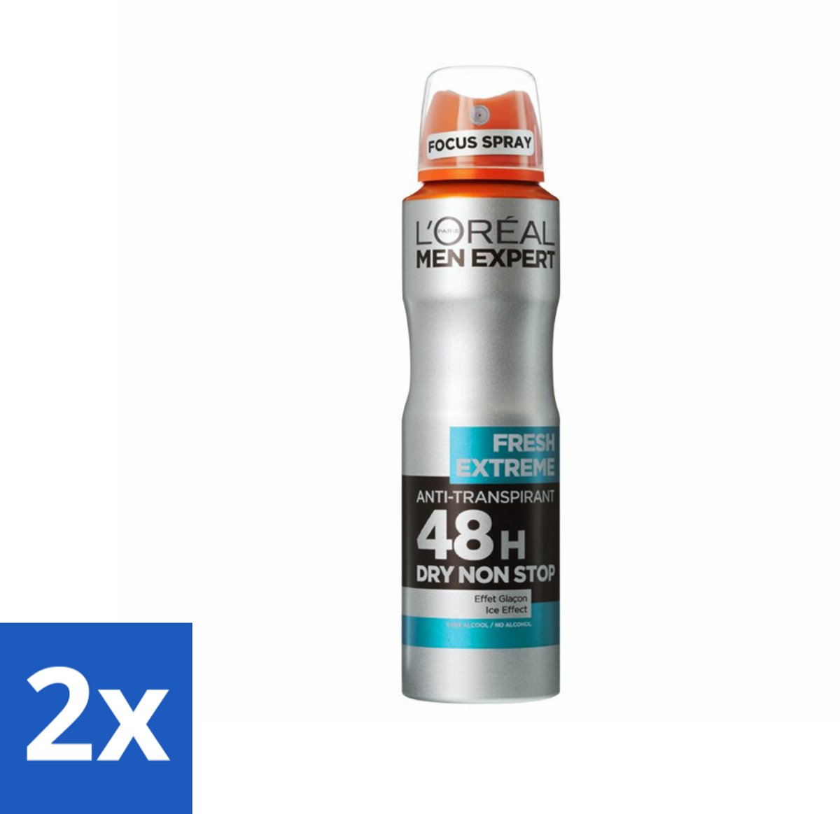 2 x L'Oréal Men Expert Deodorant Spray Fresh Extreme 150 ml - 48 Uur Deodorant - Anti-geur - Transpiratiecontrole - Frisse Geur - Deodorant Spray