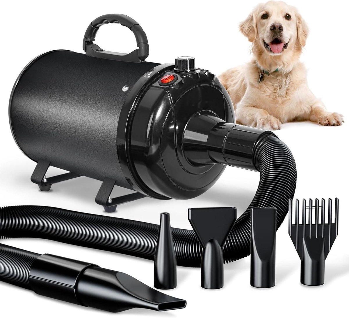 Honden Föhn - Dieren Droger - Vacht Verzorgen - Laag Geluidsniveau - 3000W - Zwart