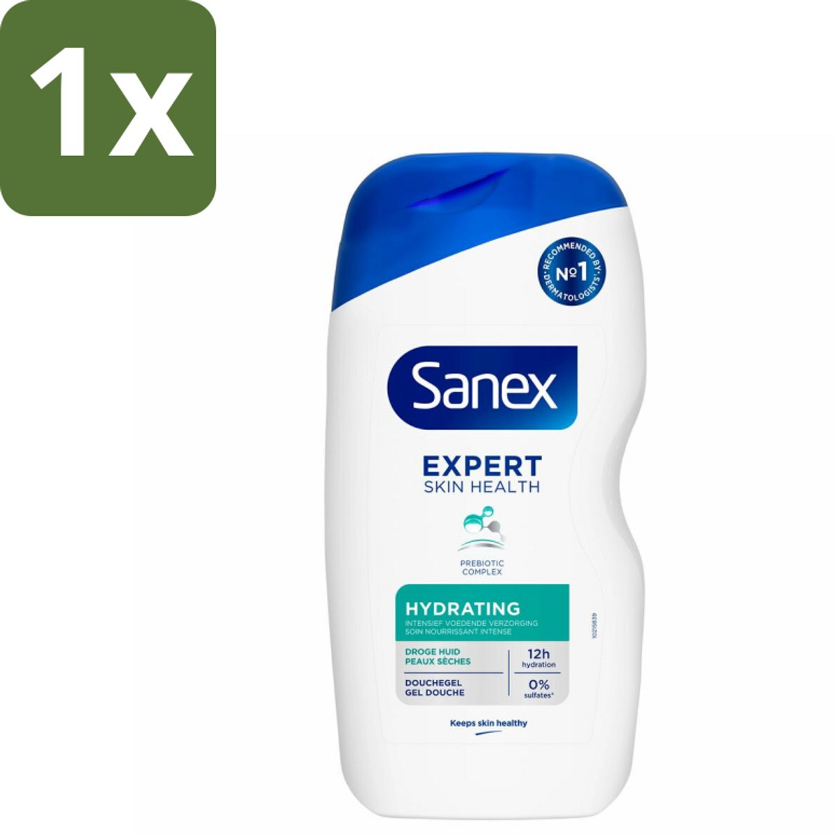 1 x Sanex Douchegel Expert Skin Health Hydrating 400 ml - Hydratatie Huid - Douchegel - Huid Verzorging - Glycerine - Inuline