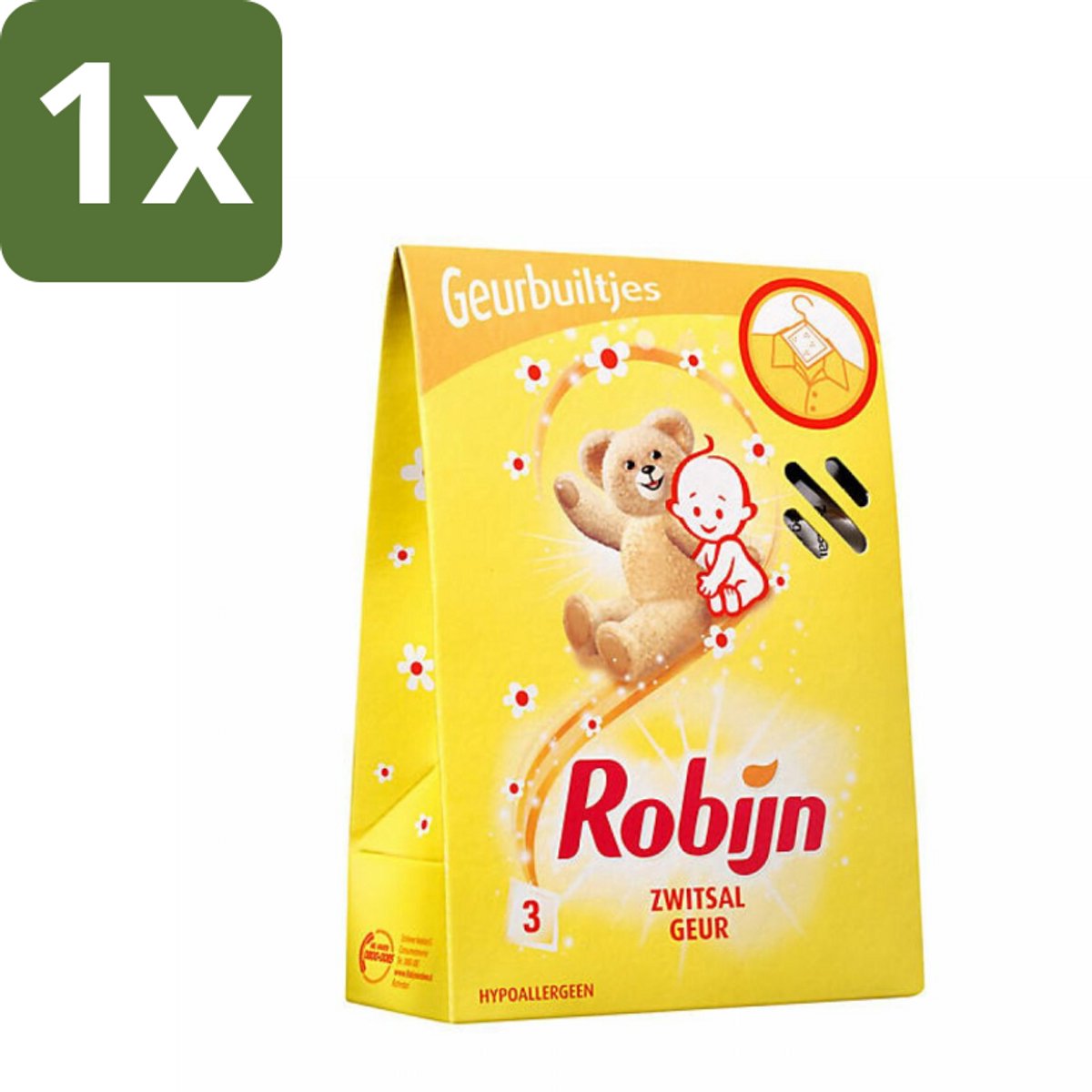 1 x Robijn Geurbuiltjes Zwitsal 3 stuks per verpakking - Zwitsal Geur - Babygeur - Geurbuiltjes - Kastgeur - Ladegeur